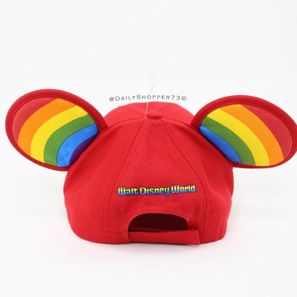 Walt Disney World Women's Rainbow Mickey Mouse Ear Baseball Hat - Picture 2 of 3